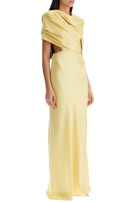 STELLA MCCARTNEY Maxi Cross-Over Dress with Structured Shoulders