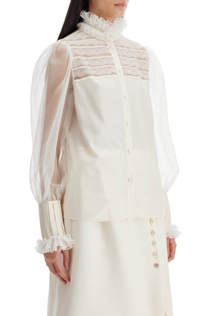 VALENTINO GARAVANI Silk Blouse with Ruffles - Regular Fit