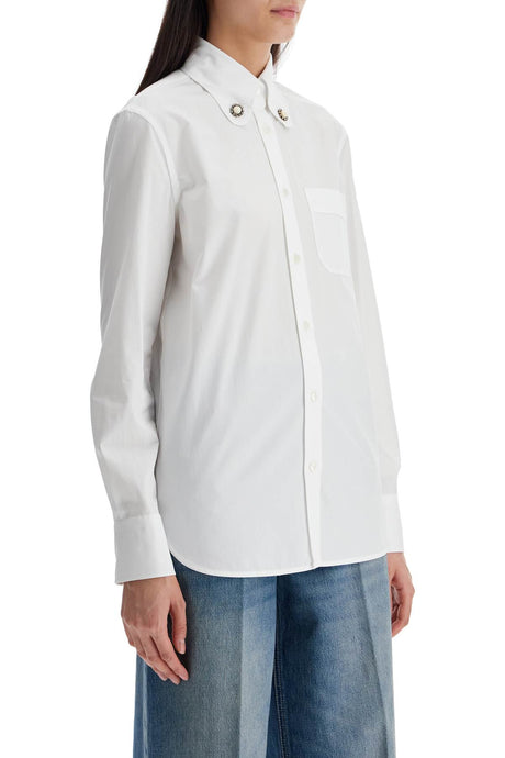 VALENTINO GARAVANI Structured Collar Long Sleeve Cotton Shirt