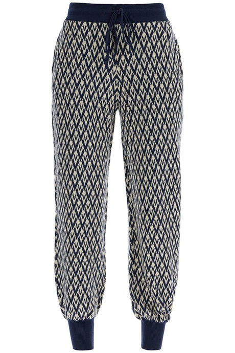 VALENTINO GARAVANI High-Waisted Wide-Leg Zigzag Pants