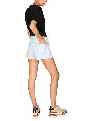 STELLA MCCARTNEY Classic Front Button Closure Denim Mini Shorts