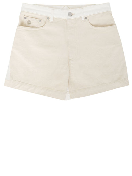 STELLA MCCARTNEY Sustainable Denim Workwear-Inspired Shorts with Flared Cut