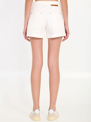 STELLA MCCARTNEY Sustainable Denim Workwear-Inspired Shorts with Flared Cut