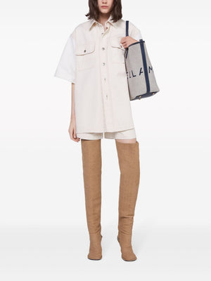 STELLA MCCARTNEY Color-Blocked Short-Sleeved Denim Shirt