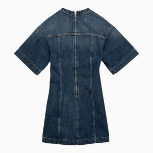 STELLA MCCARTNEY Navy Blue Denim Mini Dress with Crossover Detail for Women