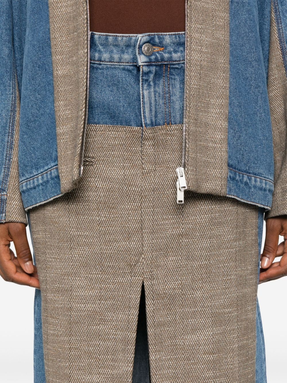 STELLA MCCARTNEY Mini Denim and Tweed Skirt for Women