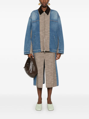 STELLA MCCARTNEY Mini Denim and Tweed Skirt for Women