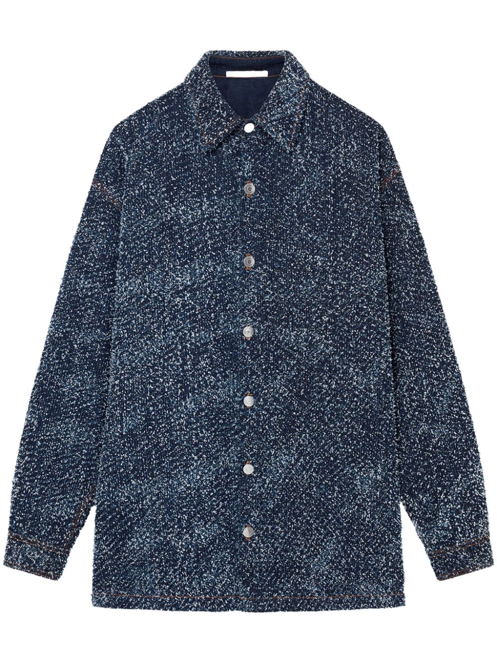 STELLA MCCARTNEY Navy Bouclé Denim Overshirt for Women