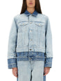 STELLA MCCARTNEY Women's Denim Jacket with Contrasting Panel - Size S