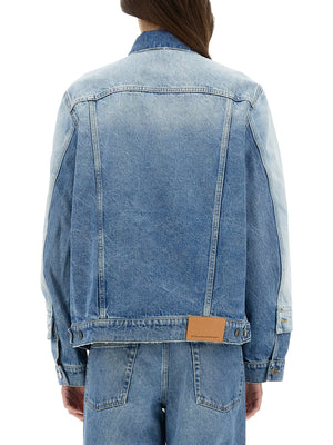 STELLA MCCARTNEY Women's Denim Jacket with Contrasting Panel - Size S