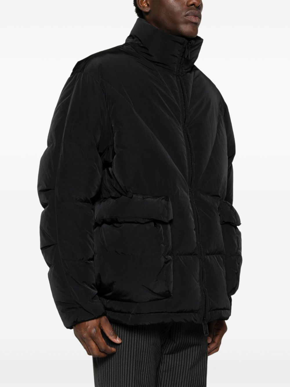 EMPORIO ARMANI Quilted Black Jacket for Men