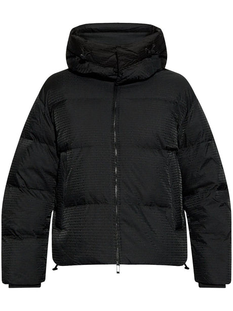 EMPORIO ARMANI Men's Nylon Down Jacket with Drawstring Hood