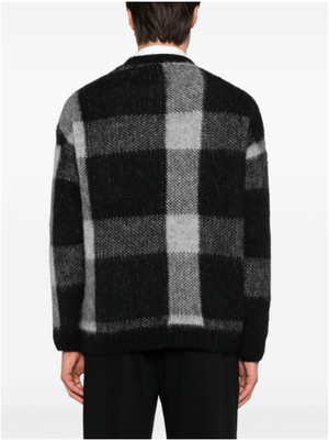 EMPORIO ARMANI Alpaca Wool-Blend Check Sweater for Men