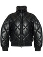 EMPORIO ARMANI High Neck Leather Effect Bomber Jacket