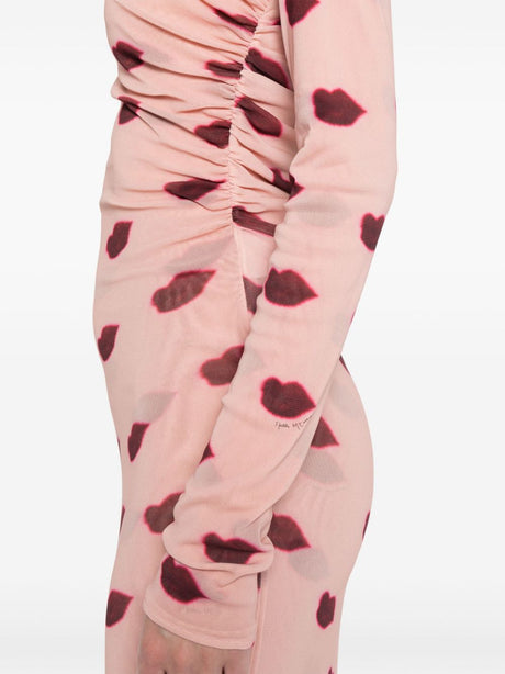 STELLA MCCARTNEY LIPS-PRINT MESH MAXI DRESS