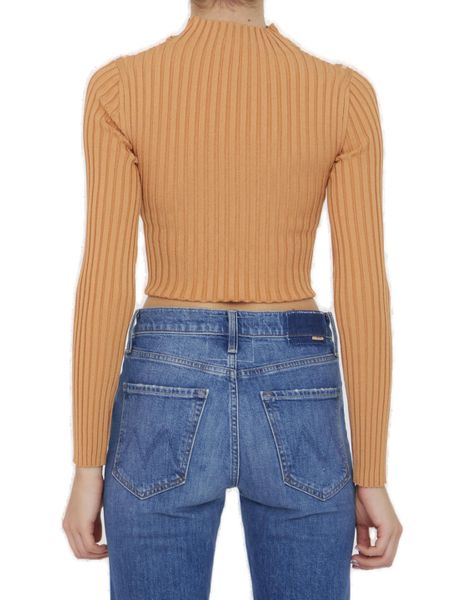 STELLA MCCARTNEY Beige Cropped Ribbed Jumper for Women - SS23 Collection