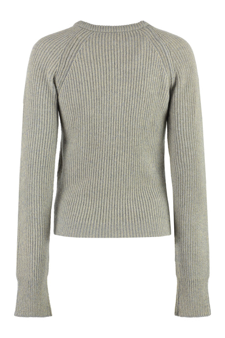 STELLA MCCARTNEY Grey Cashmere Blend Sweater with Front Cut-Out Detail for Women - FW23