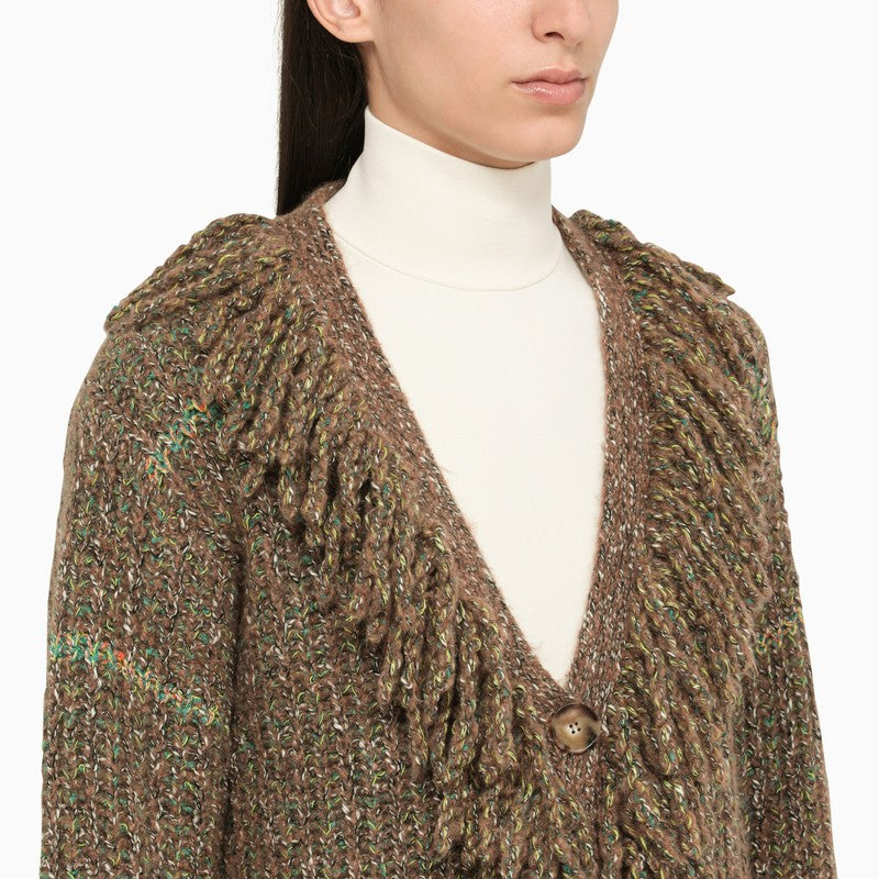 STELLA MCCARTNEY Multicolored Knit Cardigan with Fringes for Women - FW23