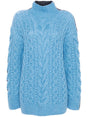 STELLA MCCARTNEY Chunky Cable Knit High Neck Sweater - Two-Tone Design