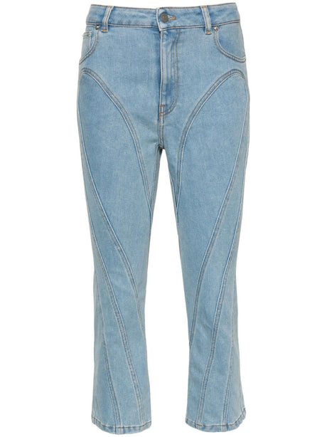 MUGLER Blue Skinny Denim Jeans for Women | SS24 Collection