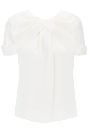 STELLA MCCARTNEY Satin Blouse with Petal Sleeves