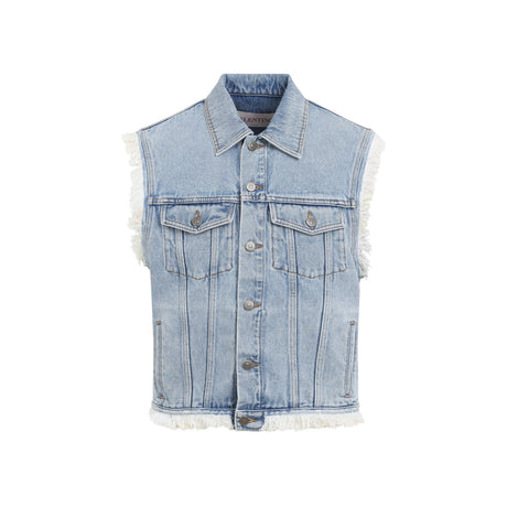 VALENTINO Essential Denim Vest for Men