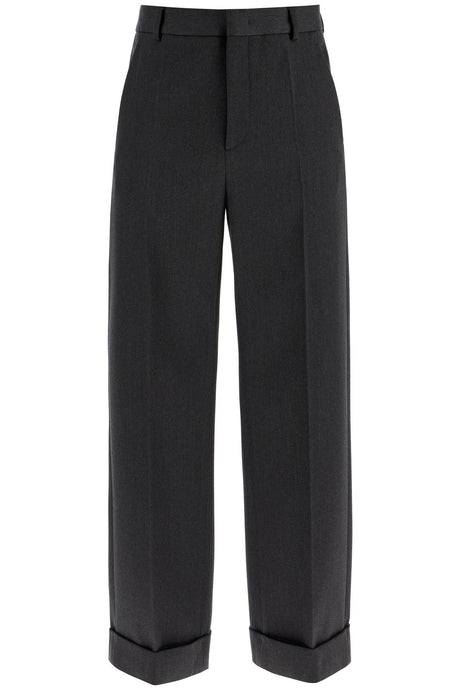 VALENTINO GARAVANI Turned Up Pure Virgin Wool Trousers for Men - Size 48