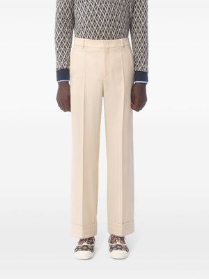 VALENTINO Men's Tailored Trousers with Bordo Detailing