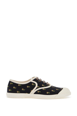 VALENTINO GARAVANI Floral Patterned Black Cotton Sneakers for Women