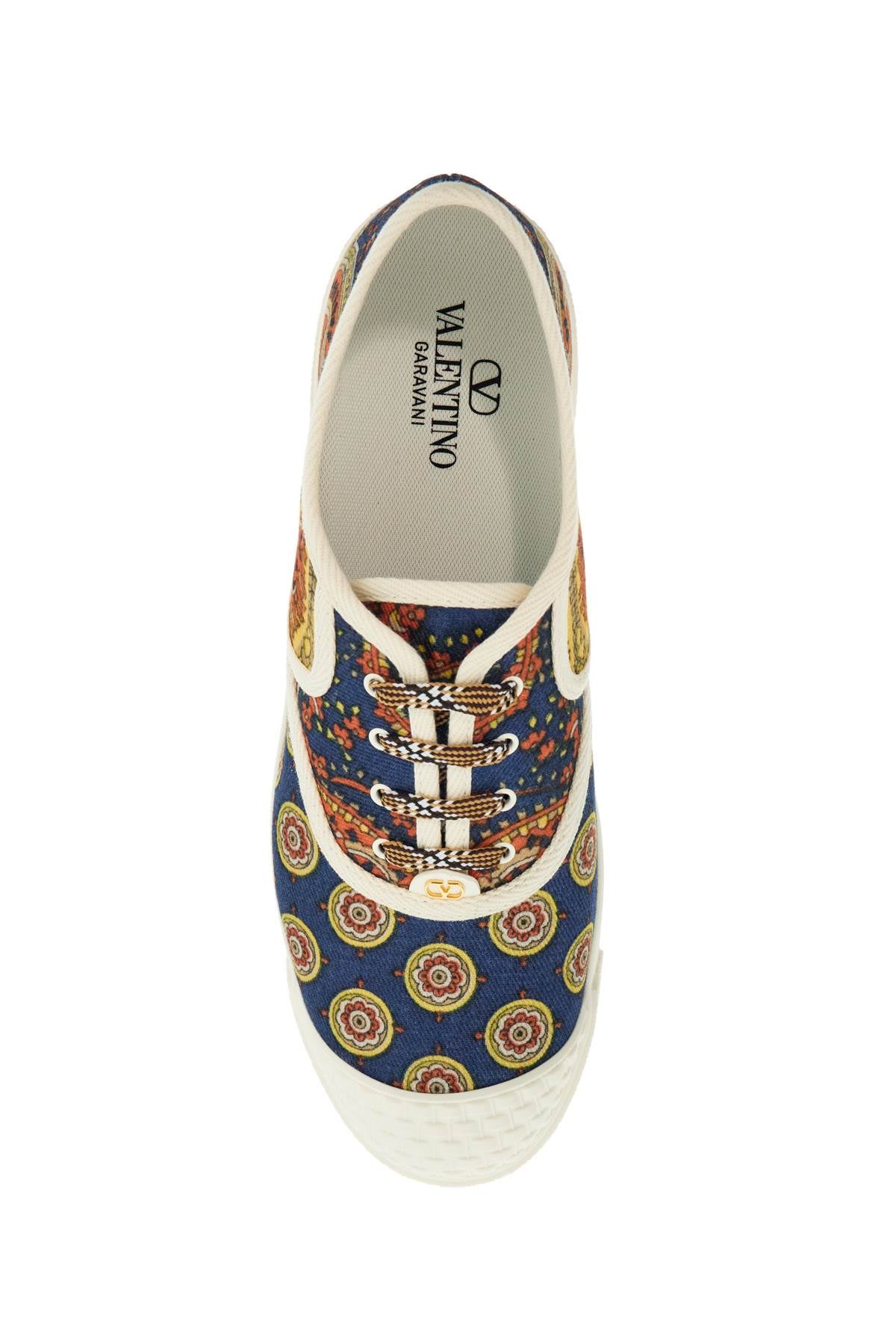 VALENTINO GARAVANI Vibrant Print Cotton Sneakers for Men