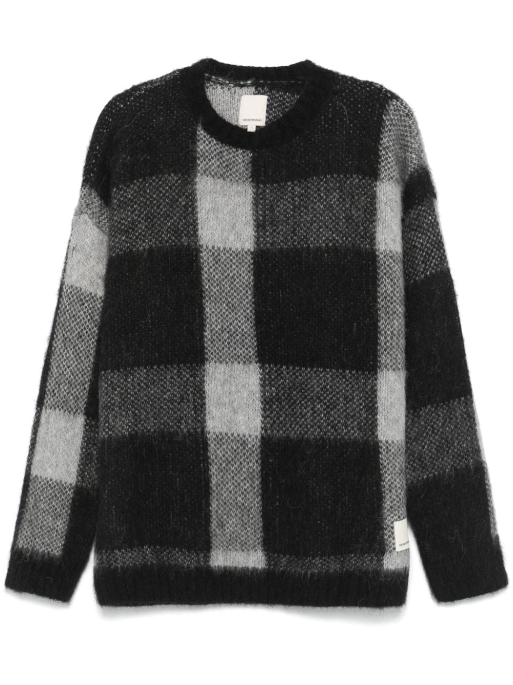 EMPORIO ARMANI Checkered Design Wool Blend Jumper for Men