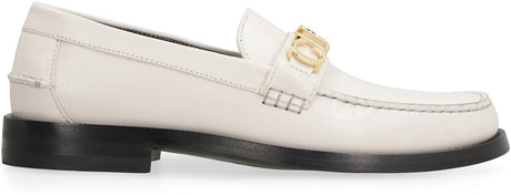 حذاء لوفر جلدي أبيض للنساء - مجموعة ربيع وصيف 2023