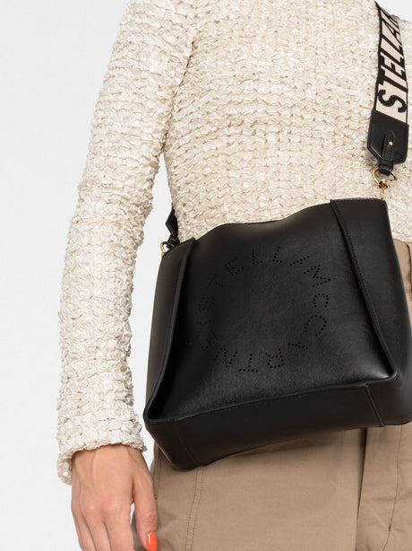 Black Stella Logo Shoulder Handbag for Women - FW23 Collection