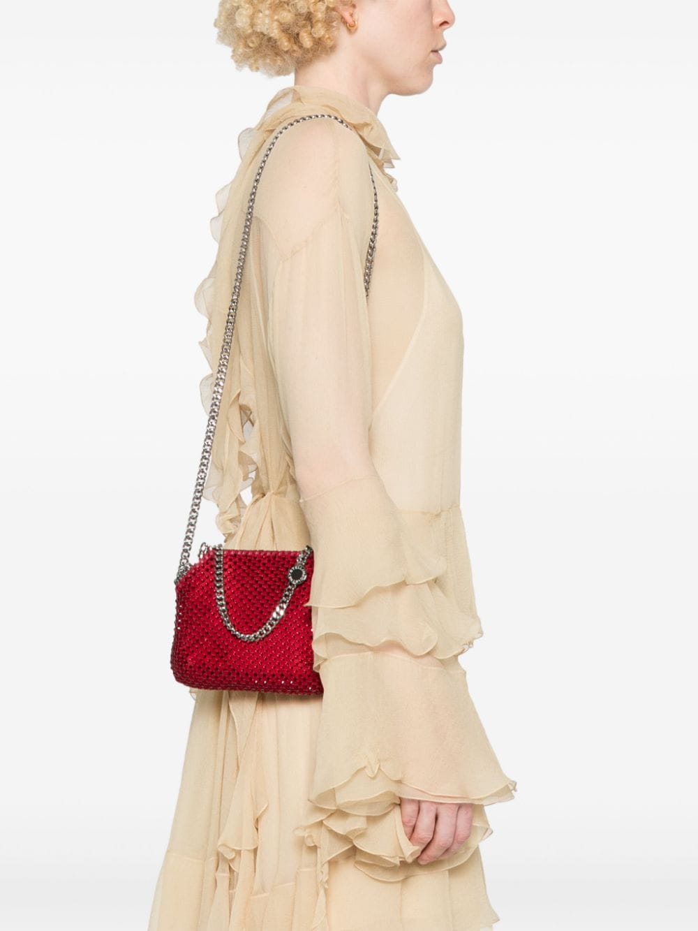 STELLA MCCARTNEY Mini Ruby Red Gemstone Crossbody Bag