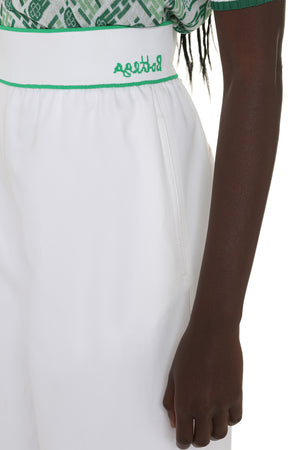 BOTTEGA VENETA White Cotton Wide-Leg Trousers for Women from Salon 03 Collection in SS22