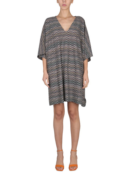 MISSONI V-Neck 3/4 Sleeve Dress