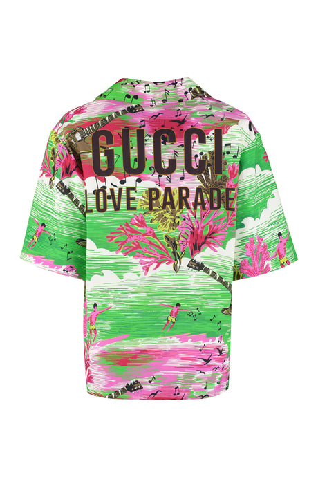 GUCCI Women's multicolor printed bowler shirt with back print for FW22