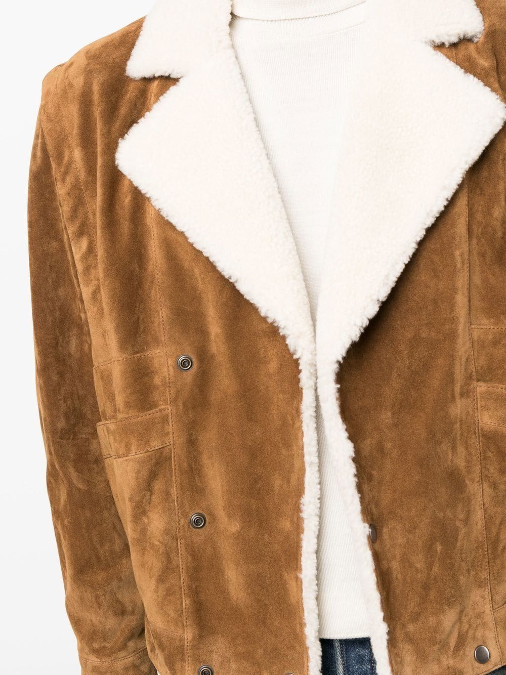 SAINT LAURENT Luxurious Double Breasted Shearling Jacket for Men