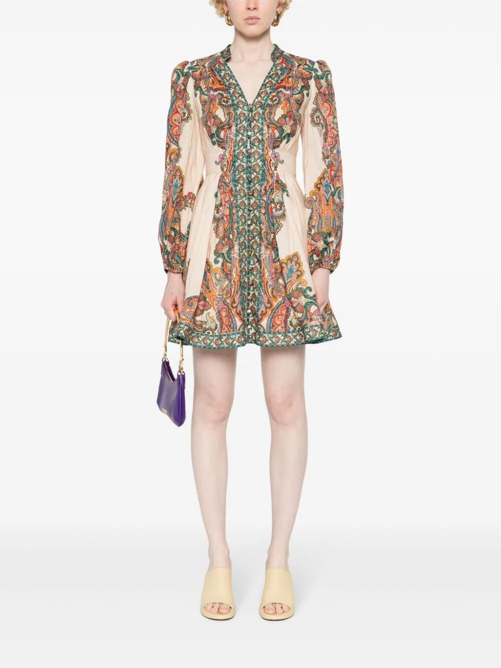 ZIMMERMANN Paisley Print Linen Mini Dress