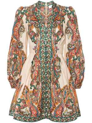 ZIMMERMANN Paisley Print Linen Mini Dress