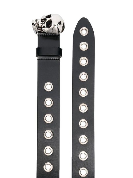 3D Skull Belt - Men's Black Belt for SS23 Fashion