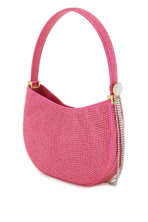 Fuchsia Satin Rhinestone Shoulder Handbag for Women by MAGDA BUTRYM