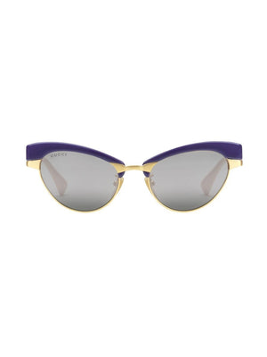 GUCCI Gold and Silver Metal Sunglasses for Women - FW22 Collection