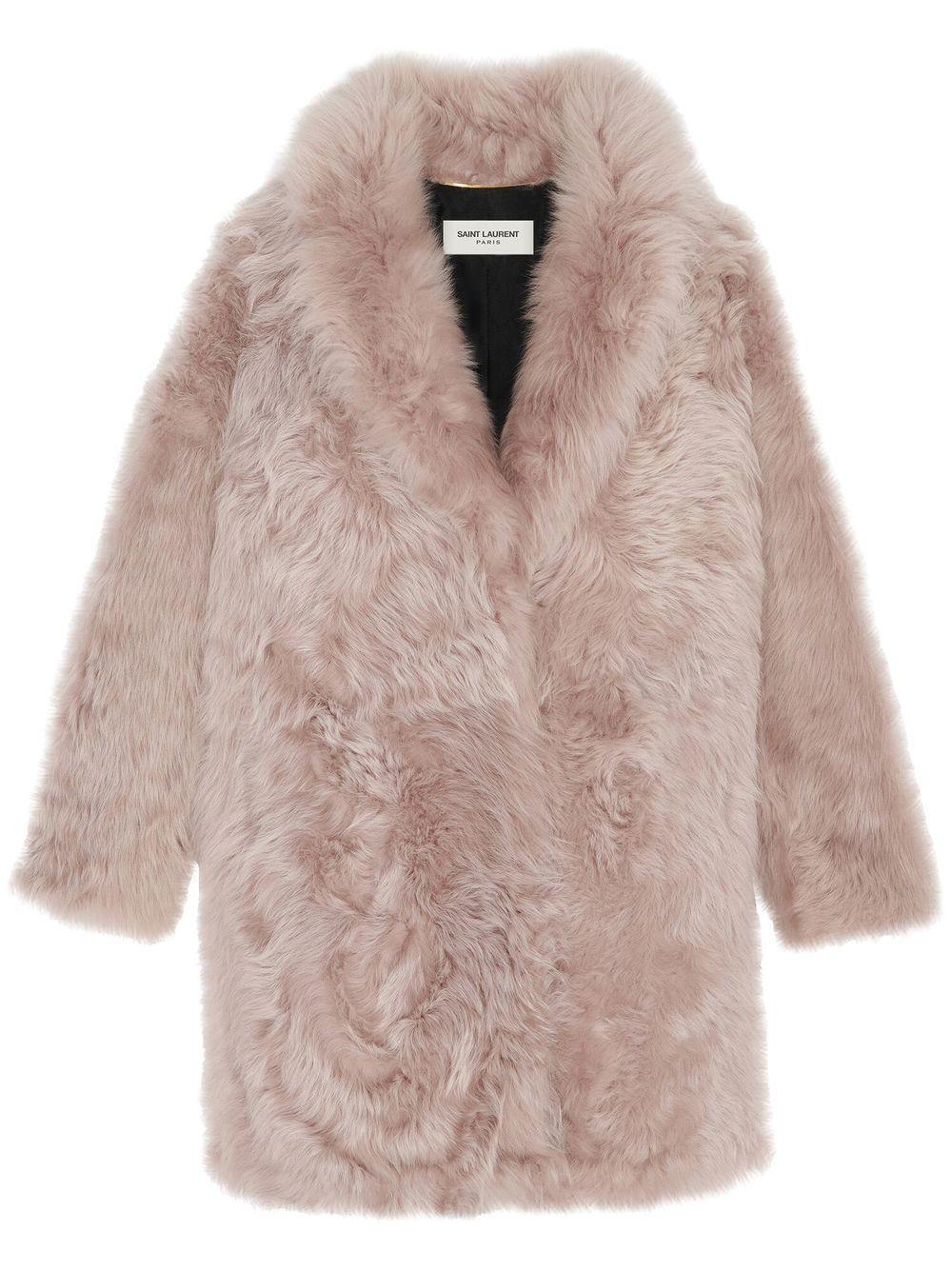 Long Shearling Coat in Rose Antique for Women