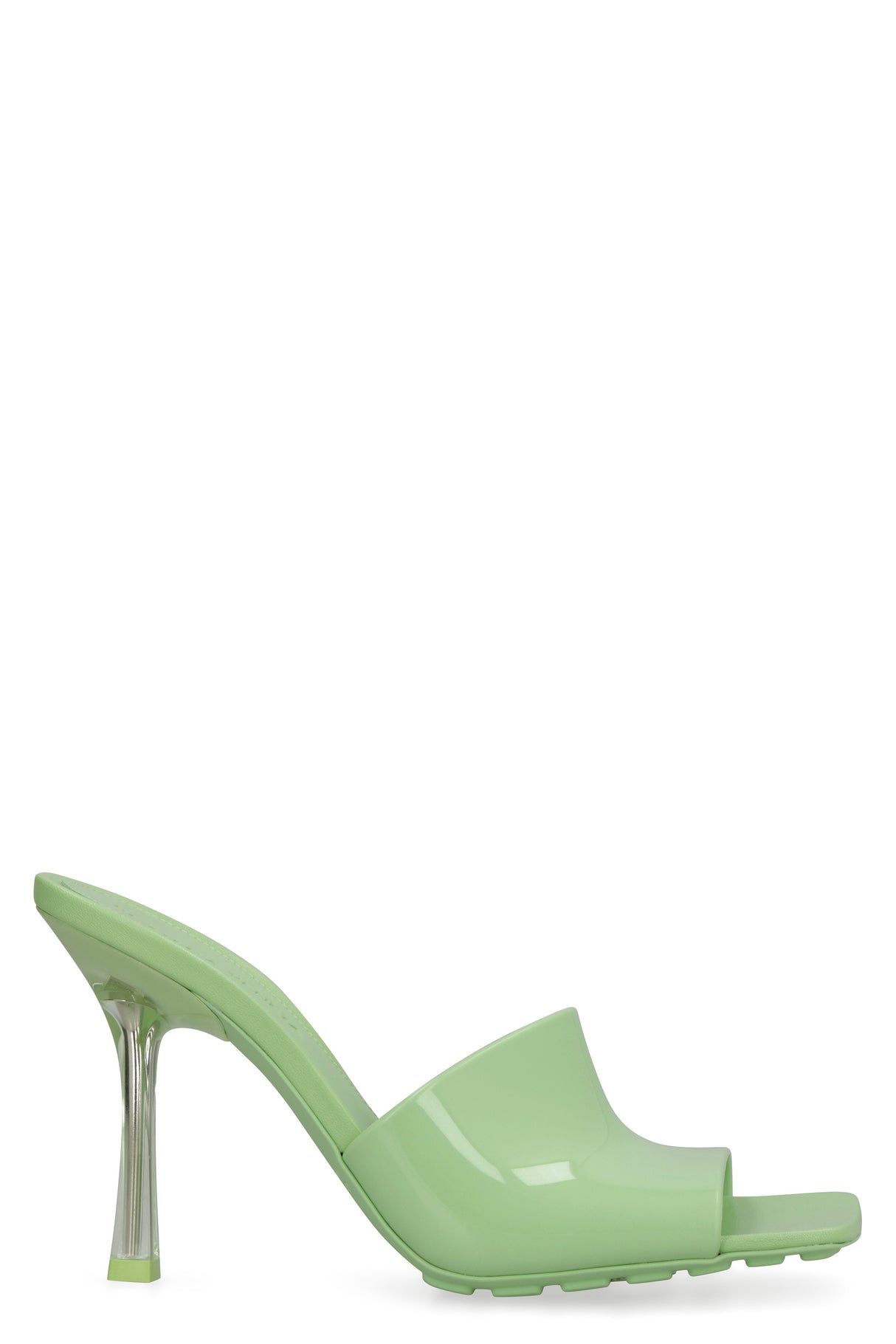 BOTTEGA VENETA Green Rubber Studded Stiletto Heel Sandals for Women - FW22 Collection