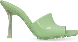 BOTTEGA VENETA Green Rubber Studded Stiletto Heel Sandals for Women - FW22 Collection