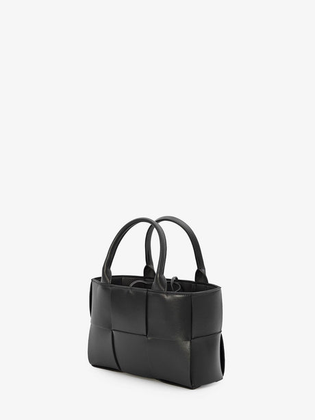 BOTTEGA VENETA Mini Arco Beige Lamb Leather Top-Handle Handbag (W:25cm H:16cm D:8cm) for Women