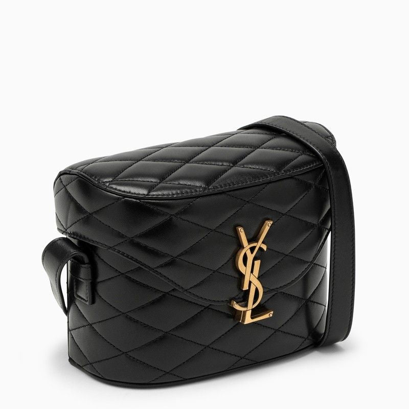 SAINT LAURENT Quilted Black Lambskin Shoulder and Crossbody Bag for Women