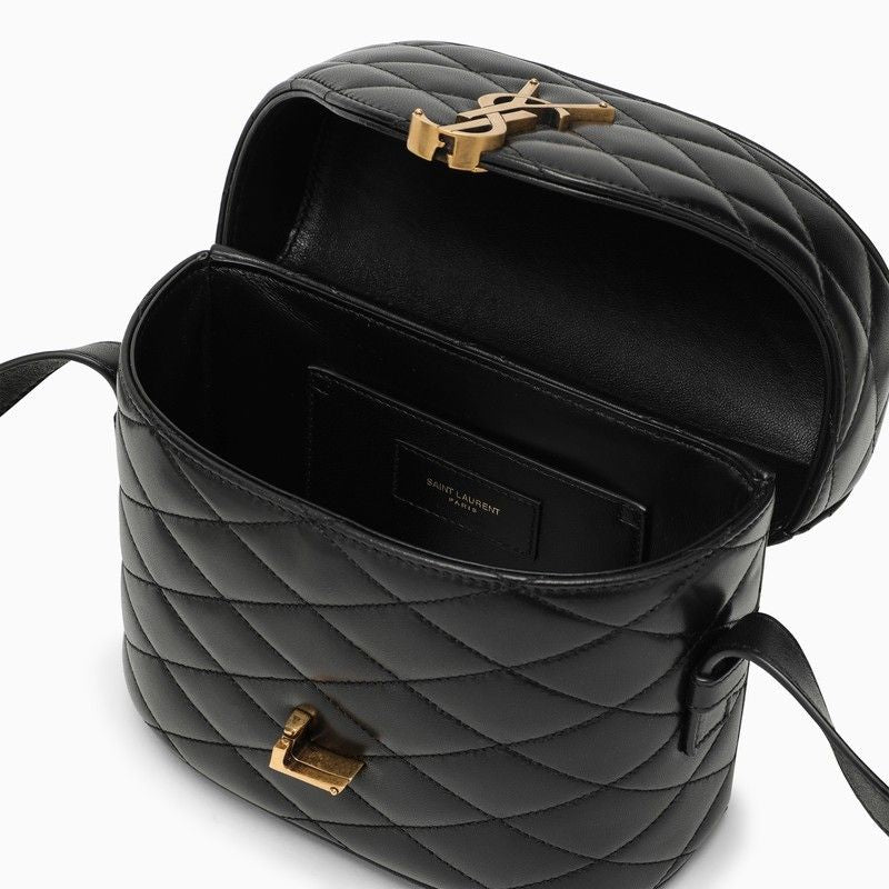 SAINT LAURENT Quilted Black Lambskin Shoulder and Crossbody Bag for Women