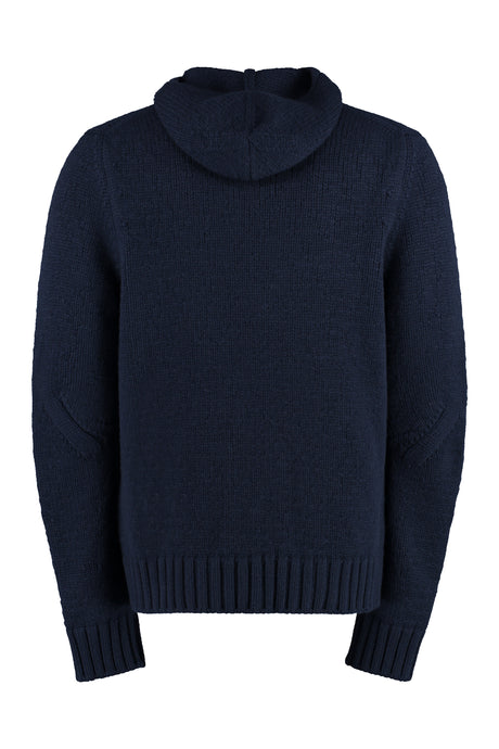 BOTTEGA VENETA Blue Knit Hoodie for Men